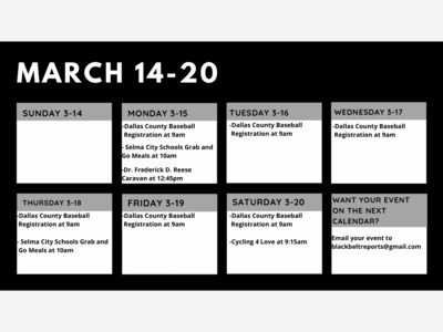 What’s going on in the Blackbelt area this week! 